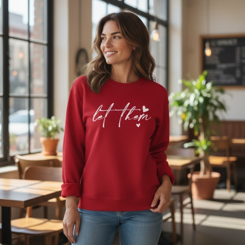 NWOT‎ Women's "Let Them" Sweatshirt Stocking Stuffer Gift